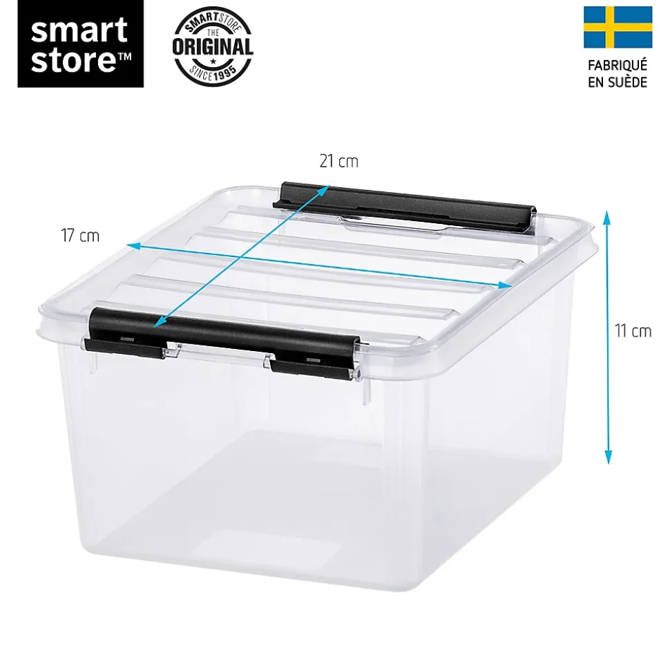 Boîte de rangement 2L empilable SmartStore Classic 2 Orthex P. 21 cm transparent