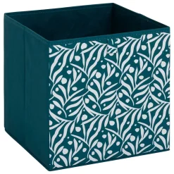 Boîte de rangement Mix 'n' Modul motif olivia bleu 31x31cm - Pétrole- 5five
