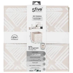 Boîte de rangement Mix 'n' Modul motif bohema 31x31cm - Beige- 5five