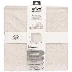 Boîte de rangement Mix 'n' Modul bouclette blanc 31x31cm - Blanc- 5five