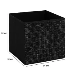 Boîte de rangement Mix 'n' Modul tweed noir 31x31cm - Noir- 5five