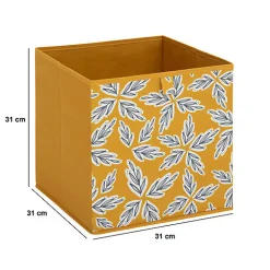 Boîte de rangement Mix 'n' Modul motif folia jaune 31x31cm - Jaune- 5five