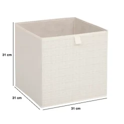 Boîte de rangement Mix 'n' Modul tweed beige 31x31cm - Beige- 5five