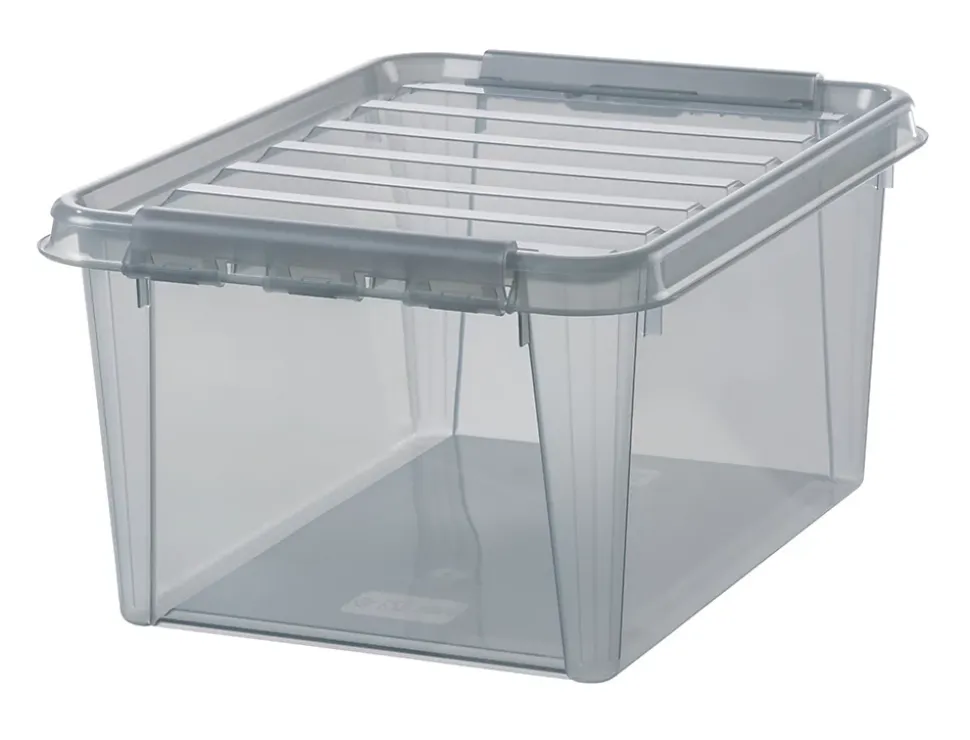 Boîte de rangement plastique 31L empilable SmartStore Colour 50 cm gris transparent