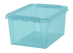 Boîte de rangement plastique 31L empilable SmartStore Colour 50 cm bleu transparent