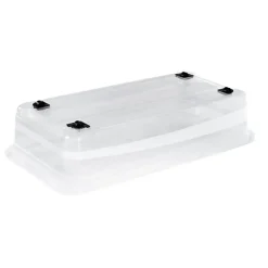 Boîte de rangement plate à roulettes 33 litres