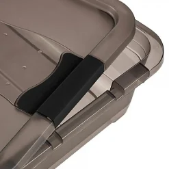 Boîte de rangement plate transparente 28 litres - Gris