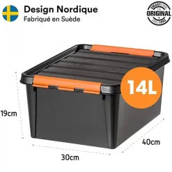 Boîte de rangement Professionnelle solide 14 litres