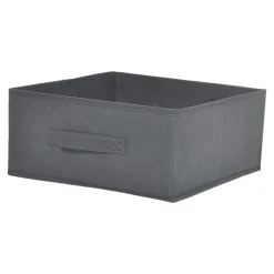 Boîte de rangement rectangulaire en textile Mixxit coloris gris foncé