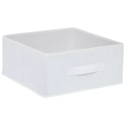 Boîte de rangement rectangulaire en textile Mixxit coloris blanc
