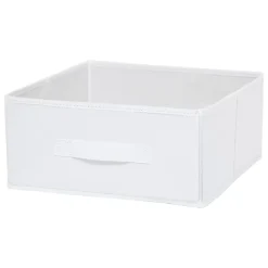 Boîte de rangement rectangulaire en textile Mixxit coloris blanc