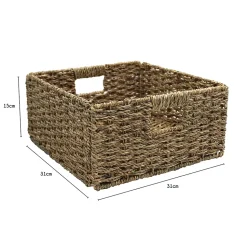 Boîte de rangement rectangulaire en jonc de mer Mixxit