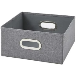 Boîte de rangement rectangulaire en flanelle Mixxit coloris gris