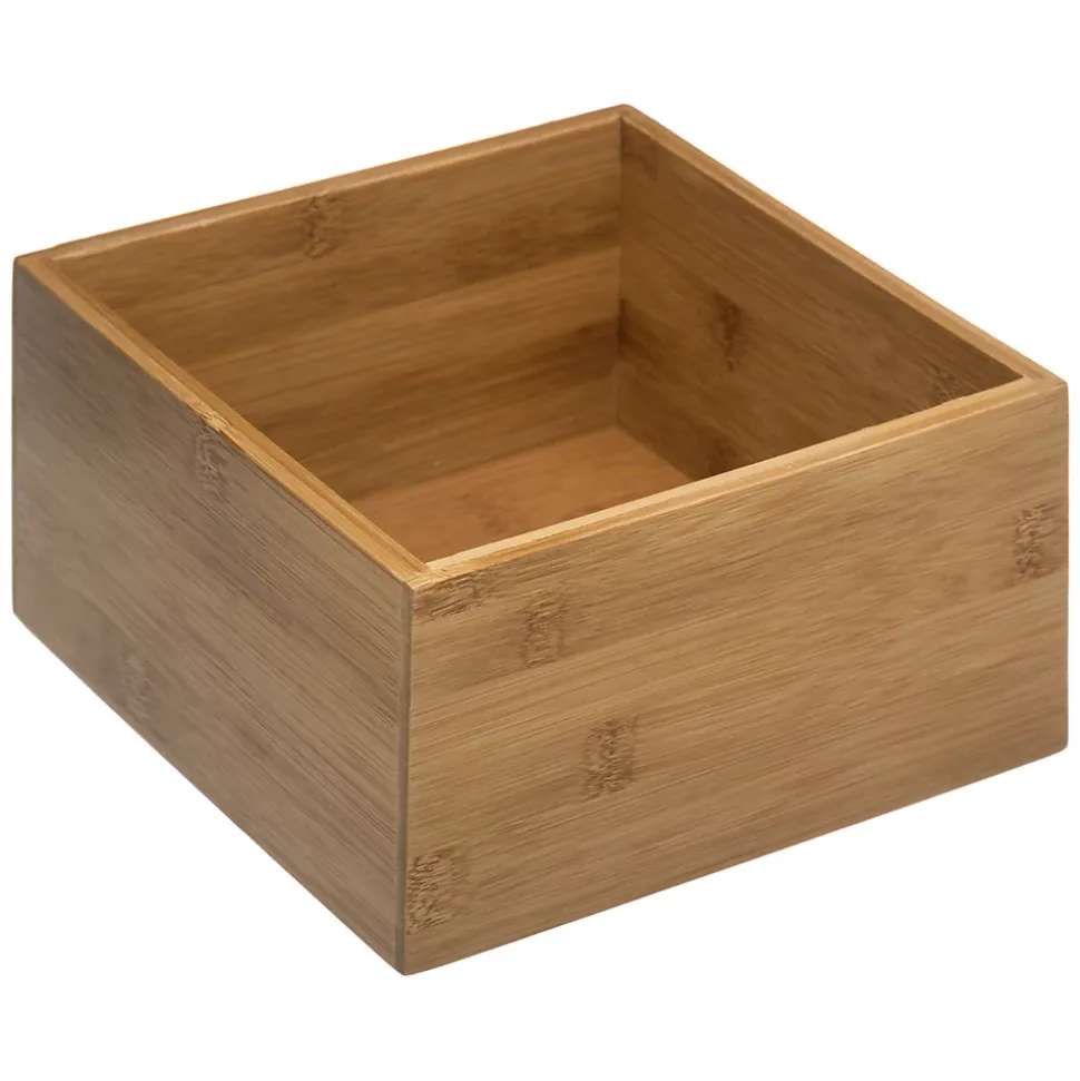 Boîte de rangement salle de bains en bambou, l.18 x H.9,5 x P.18 cm, Five Simply Smart Tidy