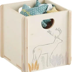 Boîte de rangement sans clous ni vis en bois 31 x 31 x 31 cm