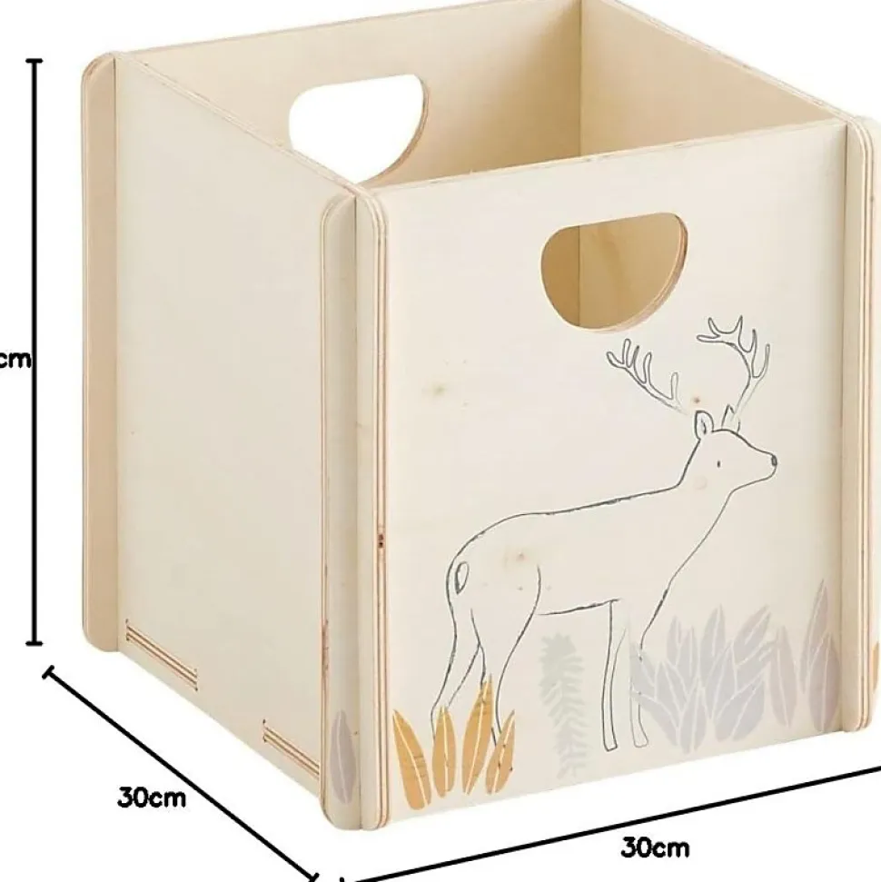 Boîte de rangement sans clous ni vis en bois 31 x 31 x 31 cm