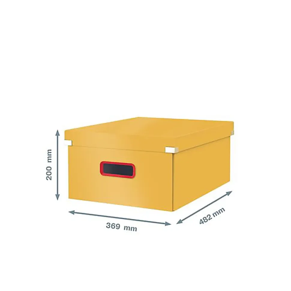 Boîte de rangement solide en Carton Click & Store Cosy L - Jaune