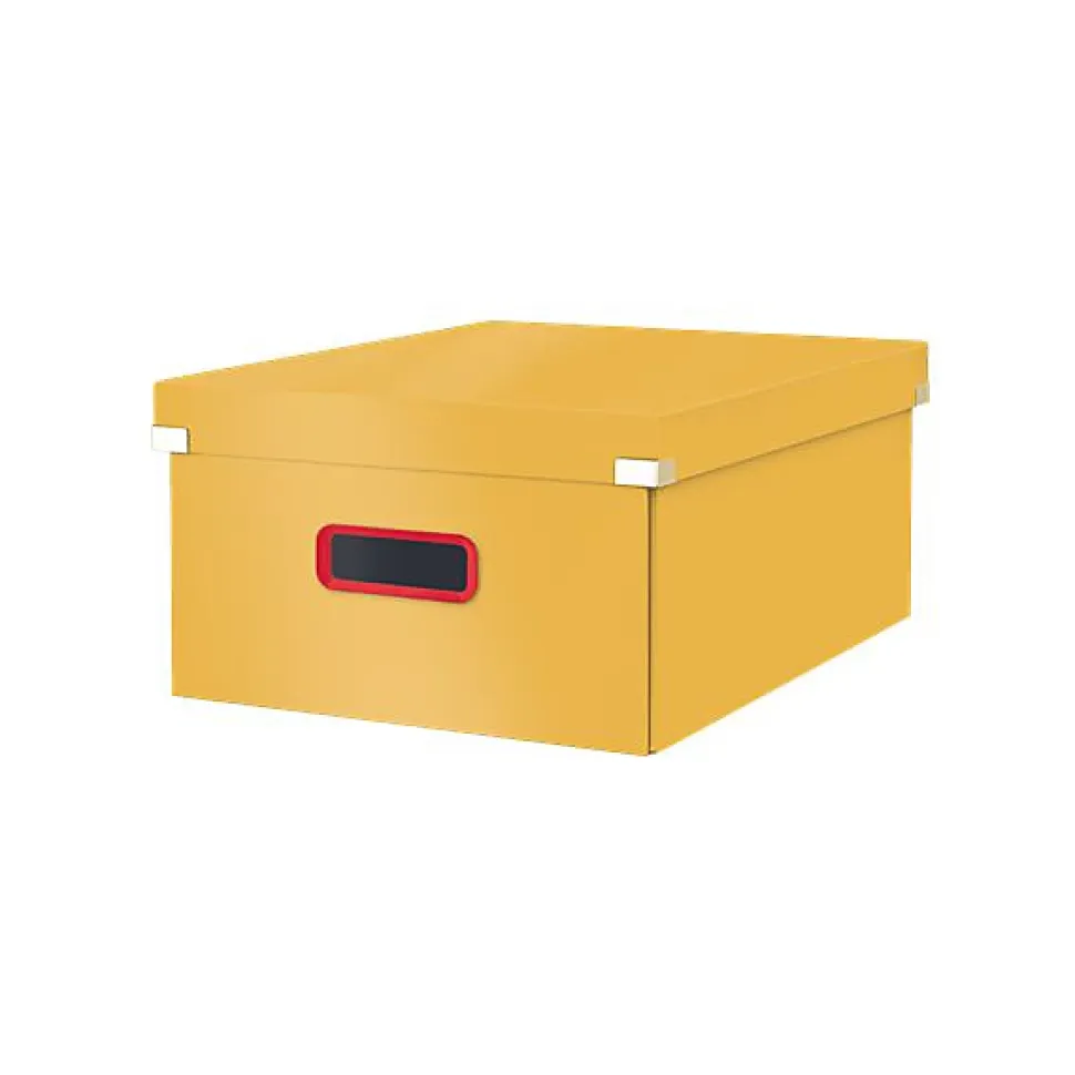 Boîte de rangement solide en Carton Click & Store Cosy L - Jaune