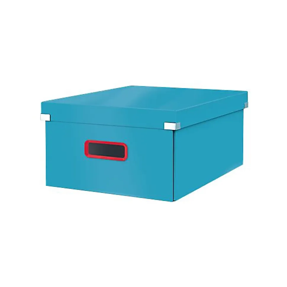 Boîte de rangement solide en Carton Click & Store Cosy L - Bleu