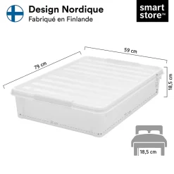 Boîte de rangement sous le lit SmartStore Bedroller Orthex transparent 60L