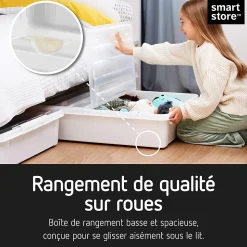 Boîte de rangement sous le lit SmartStore Bedroller Orthex transparent 60L