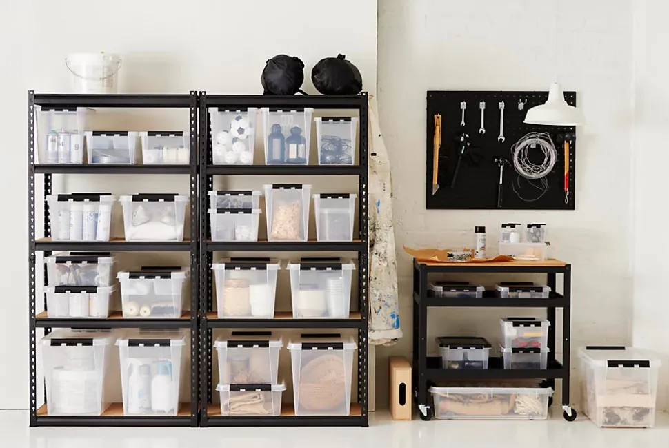 Boîte de rangement transparent avec roulettes Smartstore Classic 70L