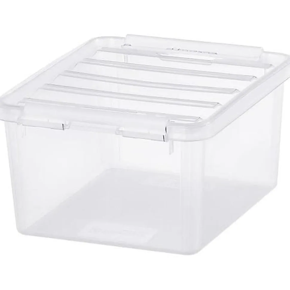 Boîte de rangement transparente avec couvercle 2 litres - Clips Blancs