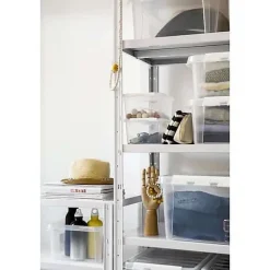Boîte de rangement transparente avec couvercle 2 litres - Clips Blancs