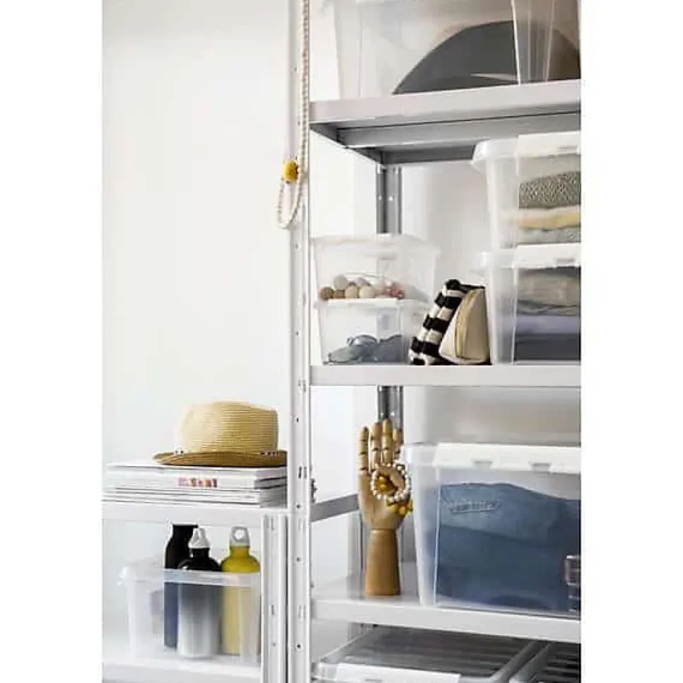 Boîte de rangement transparente avec couvercle 2 litres - Clips Blancs