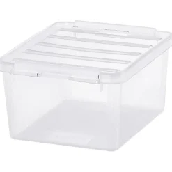 Boîte de rangement transparente avec couvercle 2 litres - Clips Blancs