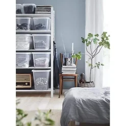 Boîte de rangement transparente avec couvercle 44 litres Basic L