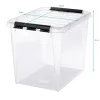 Boîte de rangement transparente 52 litres - Clips Blancs