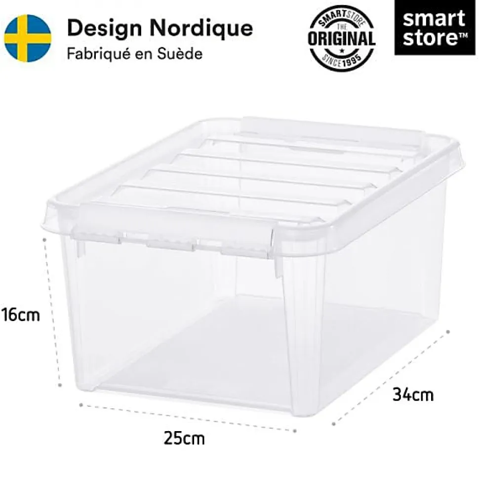 Boîte en plastique avec couvercle clipsable 8 litres - Clips Blancs