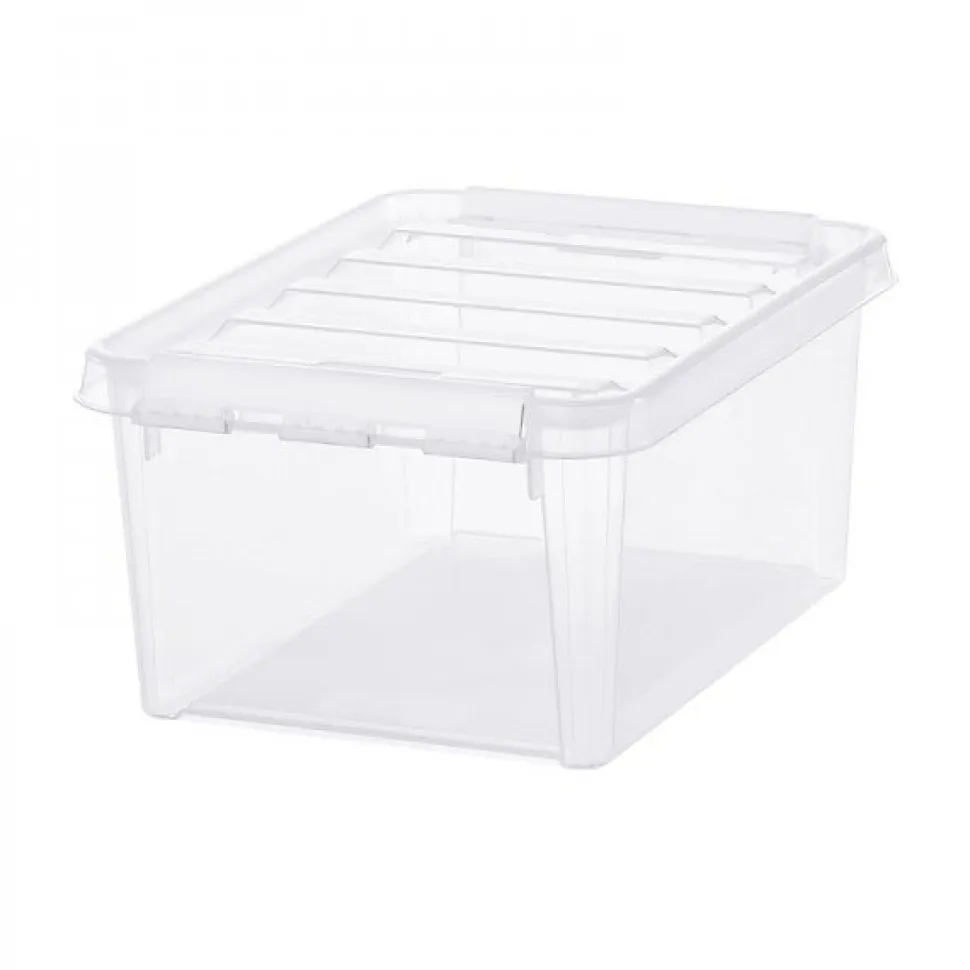 Boîte en plastique avec couvercle clipsable 8 litres - Clips Blancs
