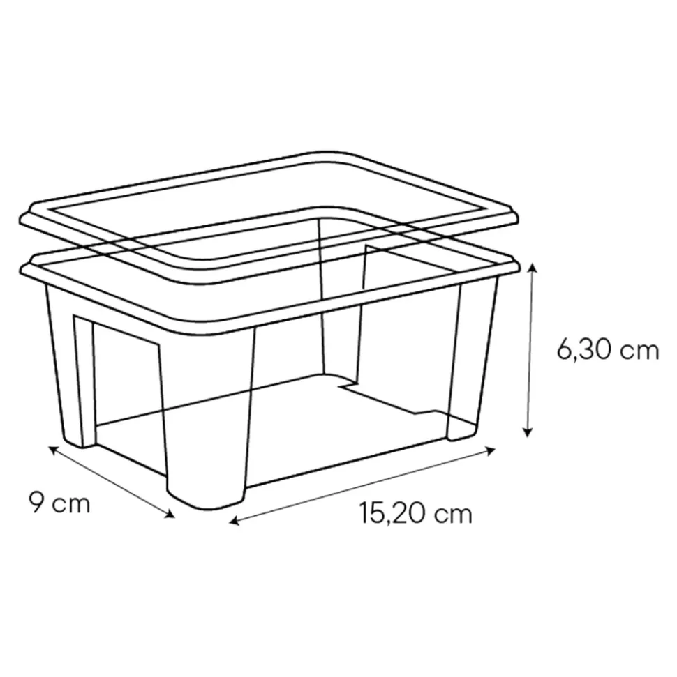 Boîte en plastique 0,5 L Kaze transparent