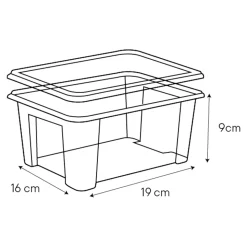 Boîte en plastique 2 L Kaze transparent