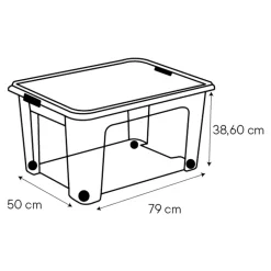 Boîte en plastique 110 L Kaze transparent