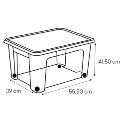 Boîte en plastique 60 L Kaze transparent