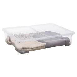 Boîte en plastique 50 L l.56 x H.17 x P.78 cm Kaze transparent
