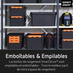 Boîte en plastique noir Smartstore Pro 15 L