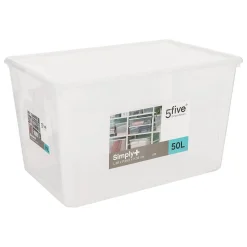 Boîte en plastique transparente 50L Simply+ - 5Five