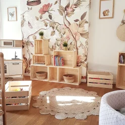 Boîte Homebox en pin massif emboîtable et empilable 25,6x38,4x28 cm