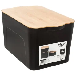 Boîte plastique couvercle bambou 24L - 5Five