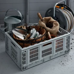 Boîte pliable en plastique recyclé GoodHome Foldie gris 46 L