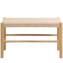 Bout de lit en bois et assise tressée L80 - THEO