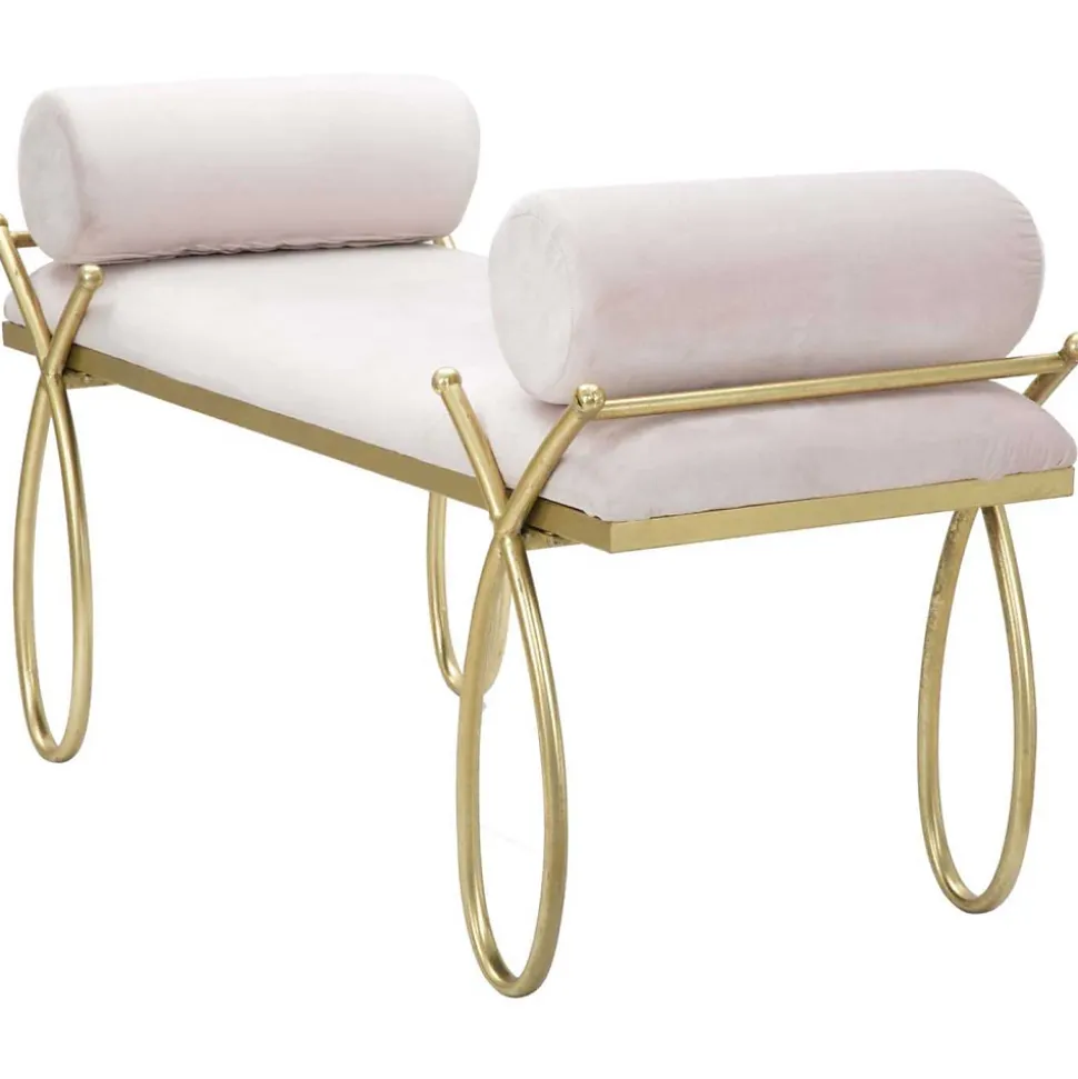 Bout de lit en métal et tissu Rosa 112.5x49x53 cm