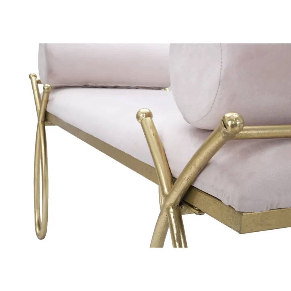 Bout de lit en métal et tissu Rosa 112.5x49x53 cm