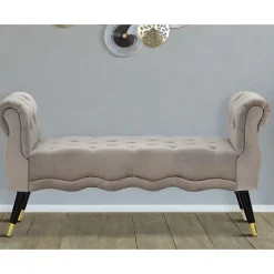 Bout de lit en tissu matelassé Paris 120x40x60 cm