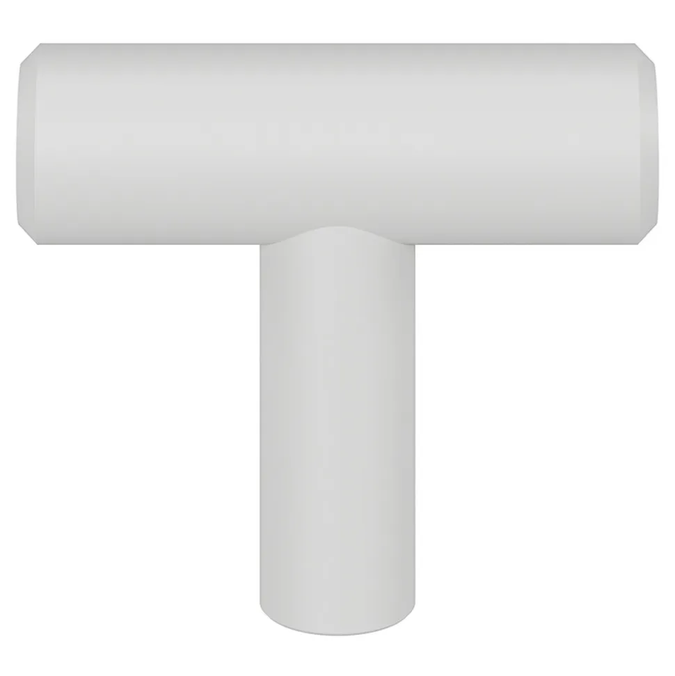 Bouton de meuble en T Dizel GoodHome mat blanc Ø4 x l.1,2 cm x h. 3.5 cm