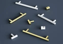 Bouton de meuble en T Dizel GoodHome mat blanc Ø4 x l.1,2 cm x h. 3.5 cm